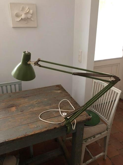 VINTAGE ATELIER LAMP BUREAULAMP EF INDUSTRIES DEENS GROEN, Antiek en Kunst, Antiek | Verlichting, Ophalen of Verzenden