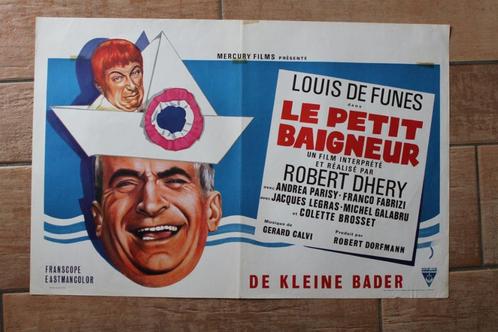filmaffiche Louis De Funes Le petit baigneur filmposter, Verzamelen, Posters, Zo goed als nieuw, Film en Tv, A1 t/m A3, Rechthoekig Liggend