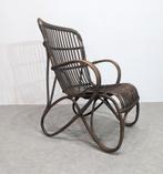Vintage fauteuil van gepolijst rotan, Antiek en Kunst, Ophalen
