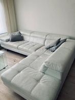 Wit lederen hoeksalon, Huis en Inrichting, Ophalen, Gebruikt, Leer, Modern