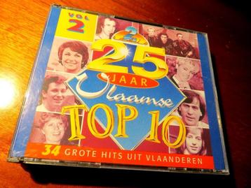 2CD-BOX SET - 25 JAAR VLAAMSE TOP 10 - 34 GROTE HITS, Envoi, Comme neuf, En néerlandais