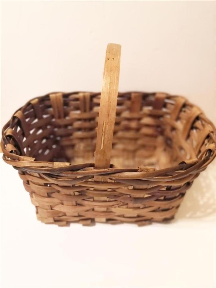 Zeldzame antieke kastanjebruine mand retro vintage 20e eeuw, Huis en Inrichting, Woonaccessoires | Schalen en Manden, Gebruikt