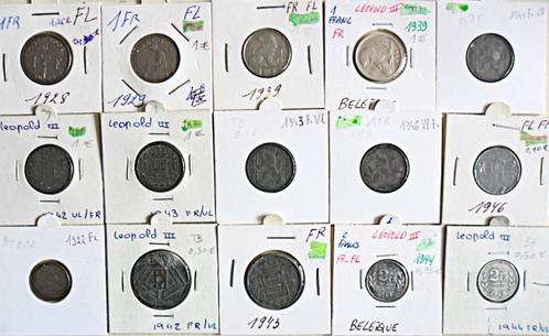 Lot: munt, rest van de collectie, 15 verschillende munten, Postzegels en Munten, Munten | België, Losse munt, Metaal, Verzenden