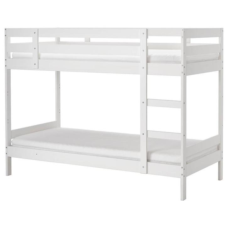 Te koop: IKEA MYDAL stapelbed – wit (90x200 cm), Huis en Inrichting, Slaapkamer | Stapelbedden en Hoogslapers, Zo goed als nieuw