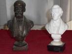 2 bustes en bronze et marbre, Antiquités & Art, Antiquités | Bronze & Cuivre, Bronze, Enlèvement ou Envoi