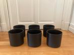 Lot de 6 caches pots en grès noir, Jardin & Terrasse, Enlèvement, Comme neuf