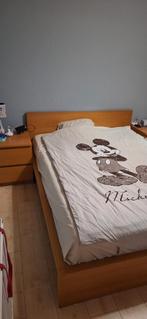 Lit 140x200 + 2 table de nuit, Maison & Meubles, Enlèvement, Utilisé, Une personne, Bois