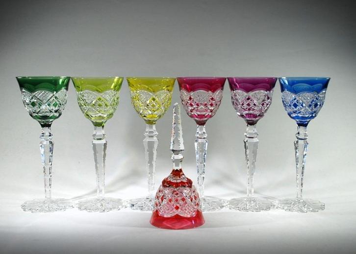 Val Saint Lambert - 6 Verrept Roemers - VSL - Val St Lambert, Antiek en Kunst, Antiek | Glaswerk en Kristal, Ophalen