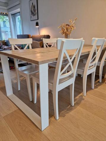 6 witte stoelen Ikea Ingolf 