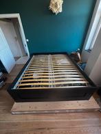 Bedframe met opbergruimte, zwart BRIMNES 160x200 cm, Huis en Inrichting, Slaapkamer | Bedden, Ophalen, Zwart, Tweepersoons, 200 cm