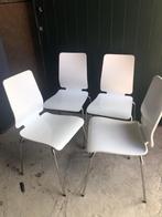 set van 4 witte stoelen, Ophalen, Gebruikt, Wit, Vier