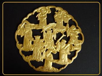 Antieke Chinese >>> BRONZEN PLAQUETTE MET FIGUREN <<< beschikbaar voor biedingen