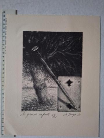 Litho Camille De Taeye "Les grands enfants" uit 1986 beschikbaar voor biedingen