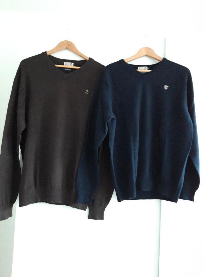 pakket twee heren truis riverwoods xl, Vêtements | Hommes, Pulls & Vestes, Comme neuf, Taille 56/58 (XL), Bleu, Enlèvement