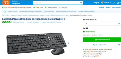 Logitech draadloos toetsenbord QWERTY, Computers en Software, Toetsenborden, Zo goed als nieuw, Qwerty, Draadloos, Toetsenbord en muis-set