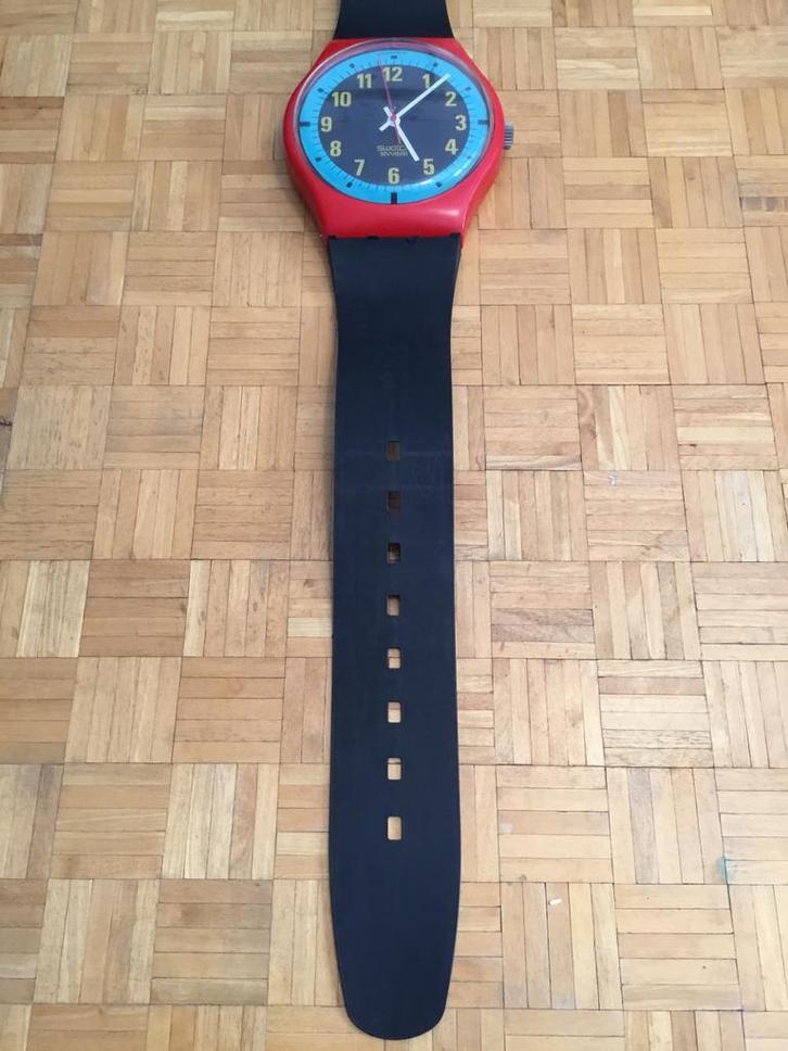 Swatch MAXI « Blue Racer » MLR107 de 1987. Vintage, Verzamelen, Merken en Reclamevoorwerpen, Gebruikt, Verpakking, Ophalen of Verzenden