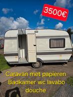 Caravan met papieren Badkamer wc douche camping werfkeet 5m, Bedrijf, Voortentlamp, Rondzit, Tot en met 3