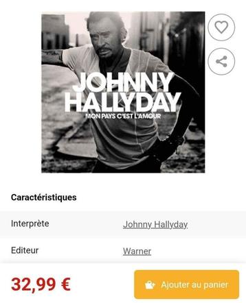 Johnny Hallyday - Mon Pays C'est L'Amour (Black Vinyl) Vinyl