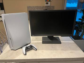 PS5 met een controller + BENQ XL 24 inch 1M/S scherm beschikbaar voor biedingen