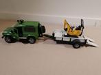 Bruder Landrover met aanhangwagen en kleine graafmachine, Kinderen en Baby's, Ophalen, Zo goed als nieuw