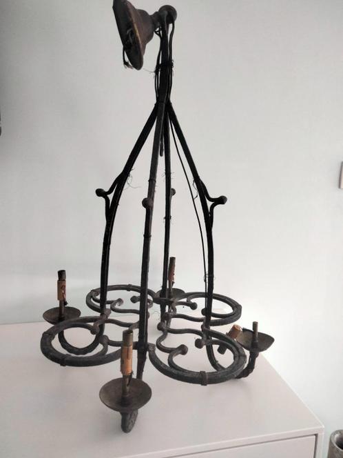 1920s Neo-Gotisch Gotiek smeedijzer lamp curiosa, Antiek en Kunst, Antiek | Verlichting, Ophalen