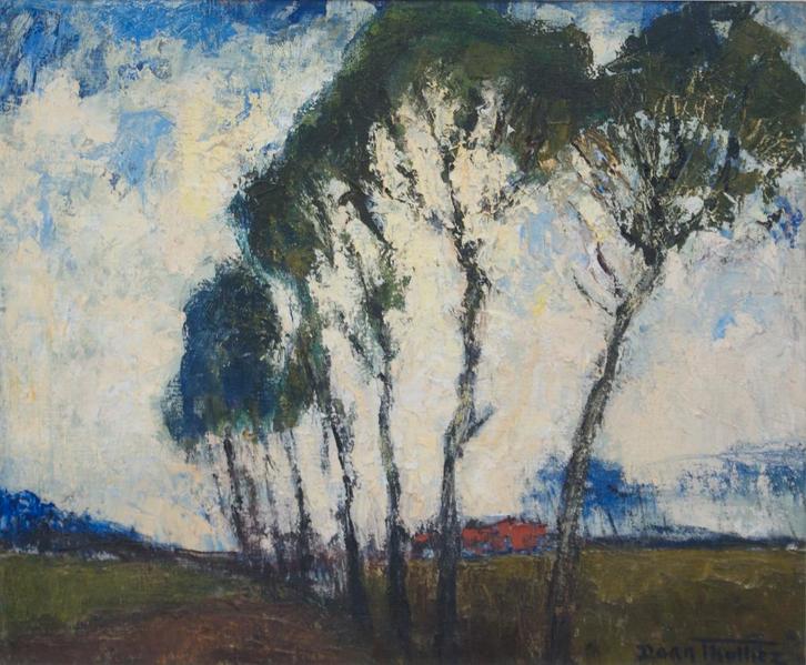 Daan Thulliez (1903-1965): Landschap (O/D, 73 x 63 cm), Antiquités & Art, Art | Peinture | Classique, Enlèvement ou Envoi