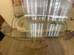 Ovale glazen tafel, Huis en Inrichting, Gebruikt, 50 tot 100 cm, Glas, 150 tot 200 cm