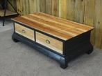 Teak salontafel met 2 lades – 120x59cm, 100 tot 150 cm, Teakhout, Nieuw, Minder dan 50 cm