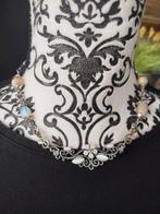 Mooie halsketting met strass, Handtassen en Accessoires, Kettingen, Overige materialen, Wit, Met strass, Ophalen of Verzenden