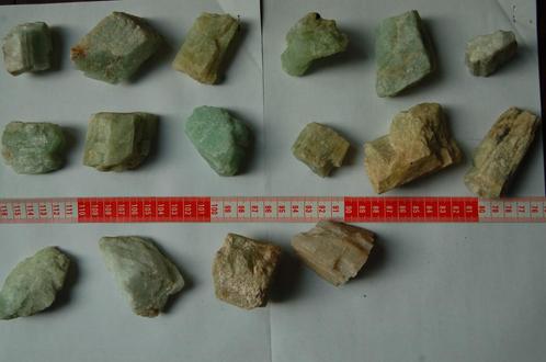 Stukken amazoniet licht groen groen 3€/stuk, Collections, Minéraux & Fossiles, Minéral, Enlèvement ou Envoi