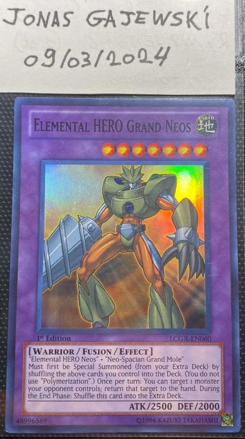 Elemental Hero Grand Neos (1re édition - Super - LCGX-EN060), Hobby & Loisirs créatifs, Jeux de cartes à collectionner | Yu-gi-Oh!