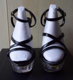 zwarte sandalen sleehakken naaldhakken 38, Kleding | Dames, Sandalen of Muiltjes, Ophalen of Verzenden, Zwart