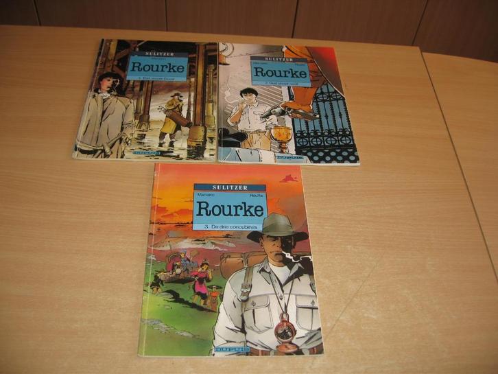 Rourke : Deel 1 + 2 + 3 - Eerste druk., Boeken, Stripverhalen, Gelezen, Meerdere stripboeken, Ophalen of Verzenden