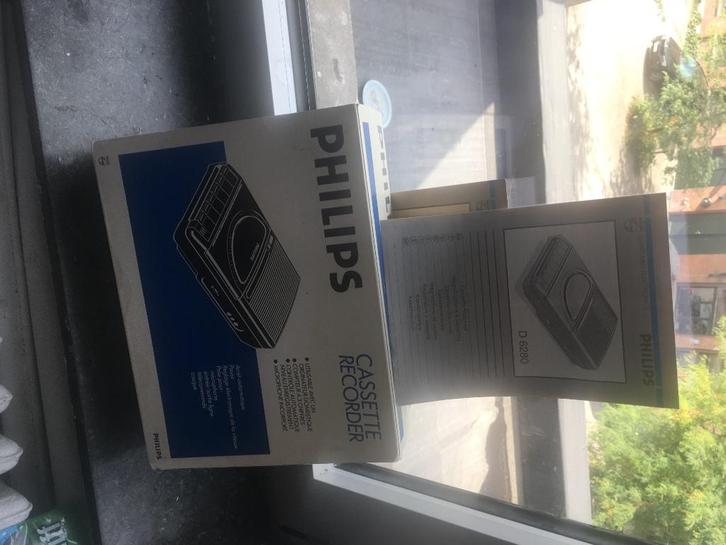 Philips D6280 draagbare vintage cassette recorder, Audio, Tv en Foto, Cassettedecks, Enkel, Philips, Ophalen