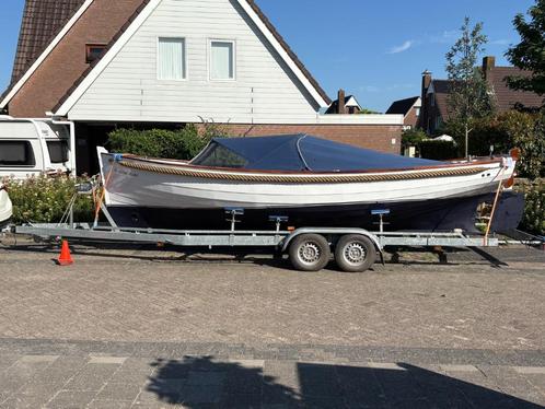 Admiraalsloep afm. 7.05x2.45x0.67 mtr, Watersport en Boten, Sloepen, Zo goed als nieuw, 30 tot 50 pk, 6 meter of meer, Binnenboordmotor