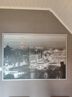 Parijs by night met Eiffeltoren en Seine afm.. B140*100,, Ophalen, 125 cm of meer, Zo goed als nieuw, Foto of Poster