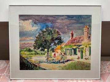 Aquarel van Jules Couez beschikbaar voor biedingen