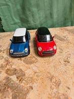 Rode en blauwe Mini Cooper (speelgoedauto)(schaal 1/38), Kinderen en Baby's, Ophalen, Gebruikt