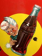 EMAILLE BORD VAN COCA-COLA (VP), Ophalen of Verzenden, Gebruikt, Reclamebord