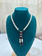 Stralende Elegantie: Parels & Natuurlijke Agaat, Handtassen en Accessoires, Kettingen, Ophalen of Verzenden, Nieuw