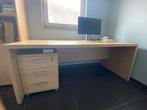 Degelijke, massief houten bureau met ladenkastje, Huis en Inrichting, Bureaus, Ophalen, Zo goed als nieuw, Bureau