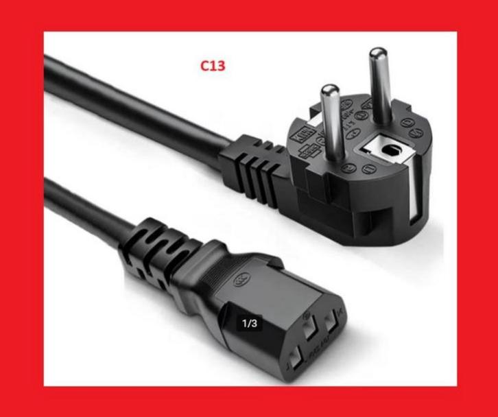 Voedingskabel C13 220v tv adapter computer pc Schuko C7, TV, Hi-fi & Vidéo, Câbles audio & Câbles de télévision, Neuf, Autres câbles