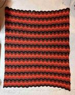 Retro granny woondeken sprei gehaakt oranje bruin 248/205, Ophalen of Verzenden, Zo goed als nieuw
