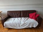 Twee sofa's, roodbruin leer, Ophalen, Gebruikt
