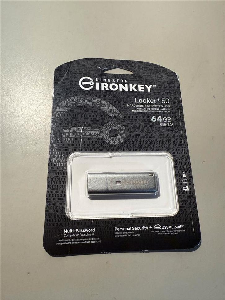 FD 64GB IronKey Locker Plus 50 USB, Informatique & Logiciels, Clés USB, Neuf, Enlèvement ou Envoi