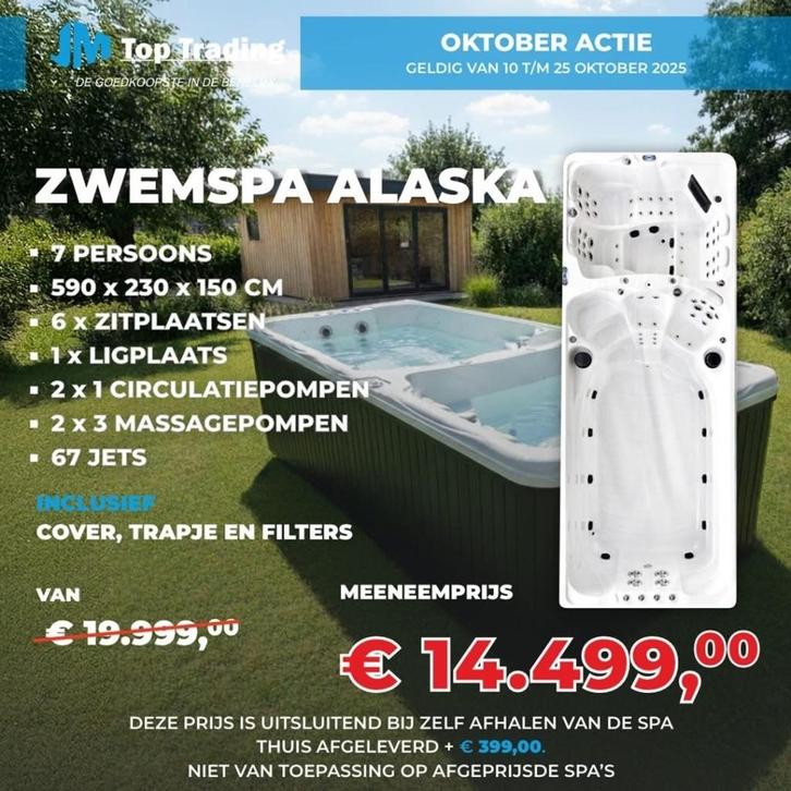 Zwemspa Alaska (Balboa) - 7 pers. Oktober actie!!, Tuin en Terras, Zwembad-toebehoren, Nieuw, Verlichting, Verzenden
