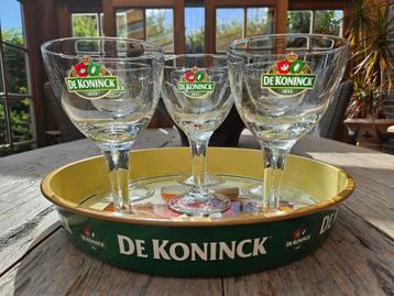 De Koninck bierglazen en plateau beschikbaar voor biedingen