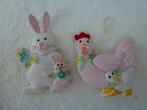 décoration figurines de Pâques avec lapin et poulet en boucl, Divers, Enlèvement ou Envoi, Neuf