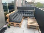 Lounge van pallets + tafel, Tuin en Terras, Nieuw, Ophalen