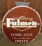 Plaque tôle émaillée ancienne batterie fulmen, Collections, Enlèvement, Utilisé, Panneau publicitaire